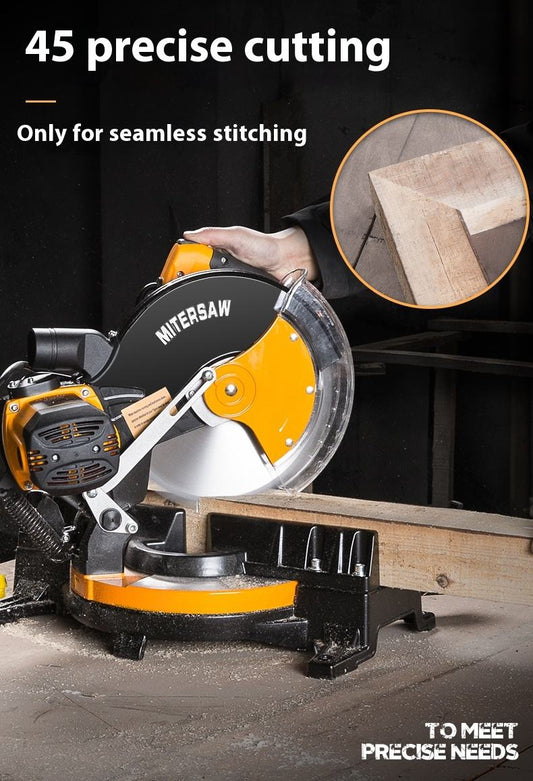 10-Inch 255MM Electric Multifunctional Aluminum Saw Wood Cutting Machine with 45 Degree Miter for Aluminum Work