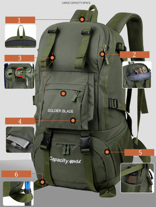 Unisex Large-Capacity Hiking Backpack: Lightweight & Professional for Outdoor Sports and Travel