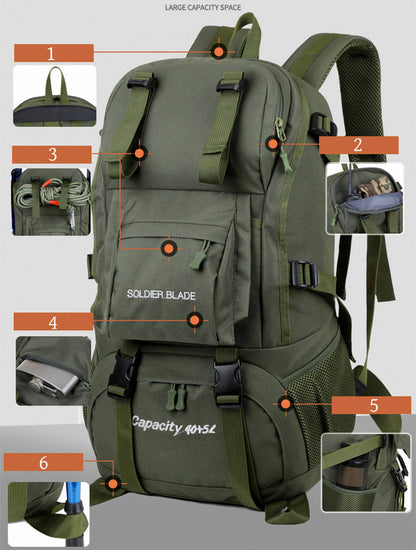 Unisex Large-Capacity Hiking Backpack: Lightweight & Professional for Outdoor Sports and Travel