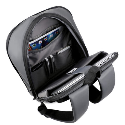 Ultra-thin commuter backpack with large capacity and expandable design; multi-functional waterproof shoulder bag