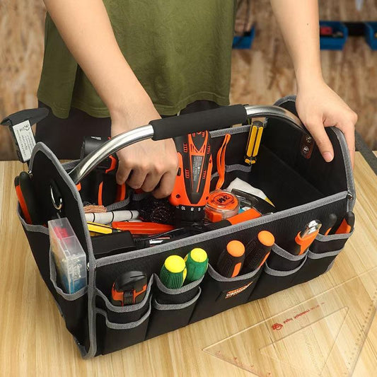 Large Capacity Multi-Purpose Tool Bag | Heavy-Duty Organizer for Electricians, Woodworking & more