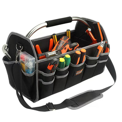 Large Capacity Multi-Purpose Tool Bag | Heavy-Duty Organizer for Electricians, Woodworking & more