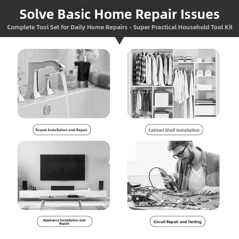 Household tool box set tool set hardware wrench screwdriver pliers complete set household combination