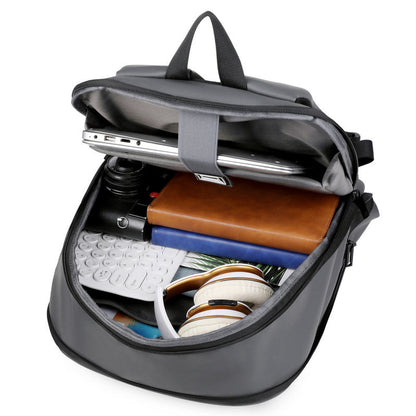 Ultra-thin commuter backpack with large capacity and expandable design; multi-functional waterproof shoulder bag