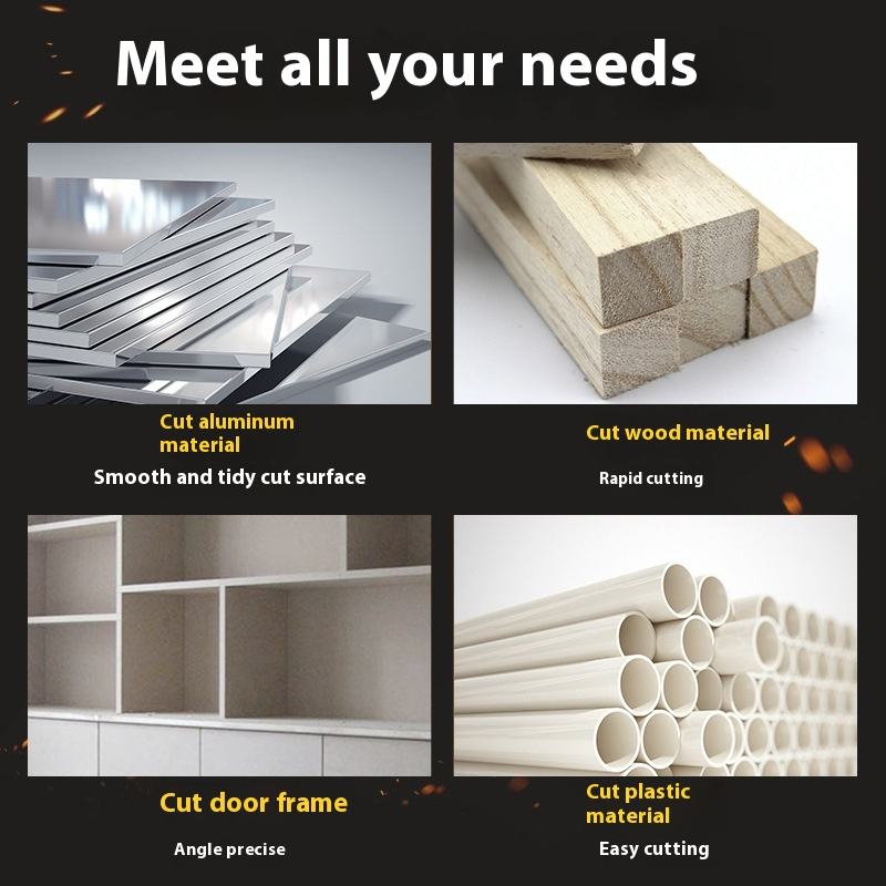 10-Inch 255MM Electric Multifunctional Aluminum Saw Wood Cutting Machine with 45 Degree Miter for Aluminum Work