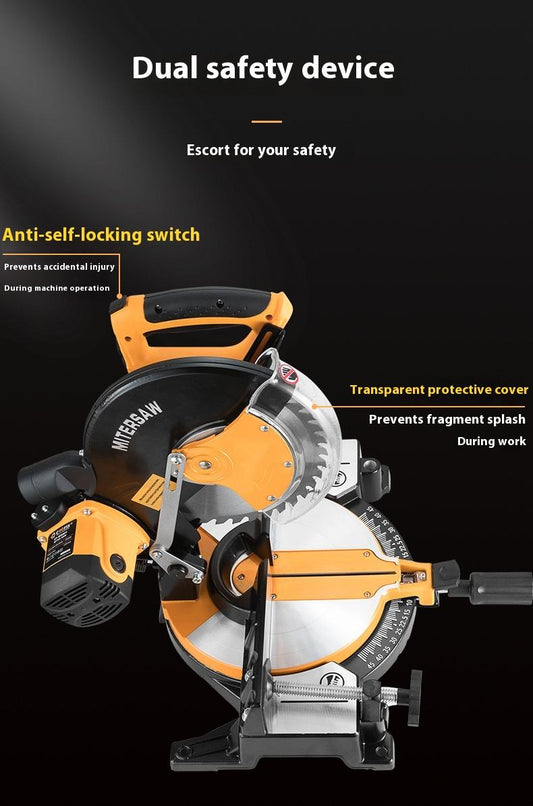 10-Inch 255MM Electric Multifunctional Aluminum Saw Wood Cutting Machine with 45 Degree Miter for Aluminum Work
