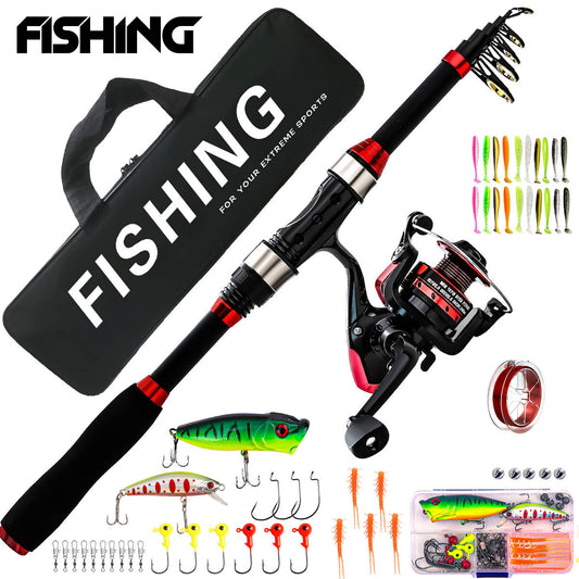 [24-hour delivery+Cash on delivery] Fishing rod combination set telescopic fishing combination portable ultra-light fishing rod combination fishing rod suitable for seawater and freshwater