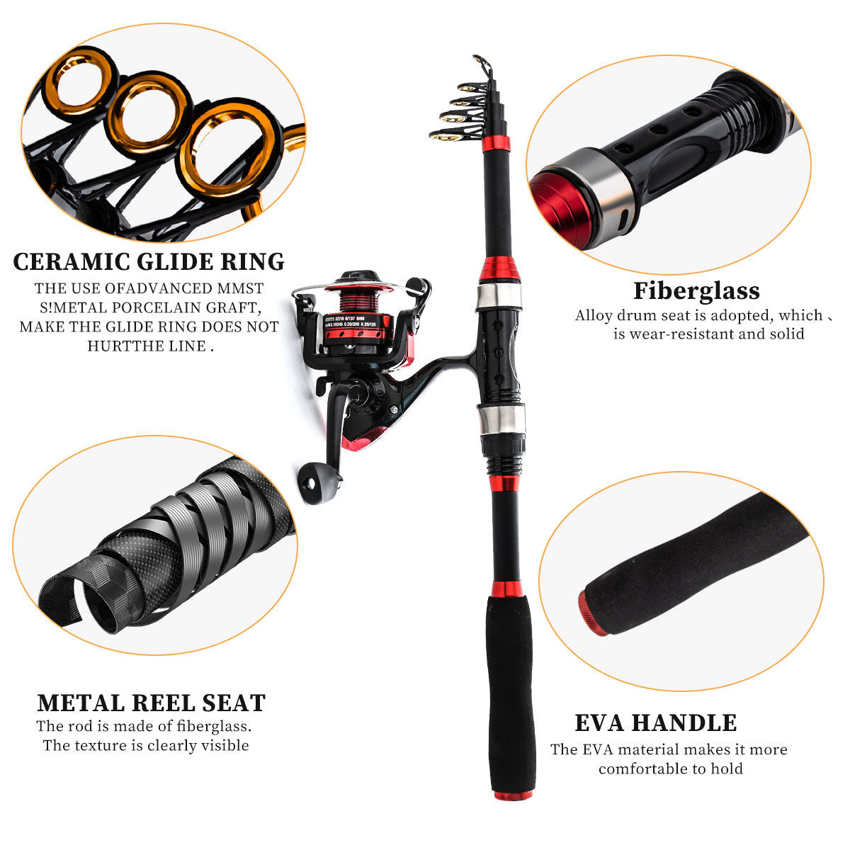 [24-hour delivery+Cash on delivery] Fishing rod combination set telescopic fishing combination portable ultra-light fishing rod combination fishing rod suitable for seawater and freshwater