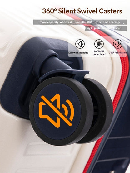 Stylish color-blocked large carry-on suitcase