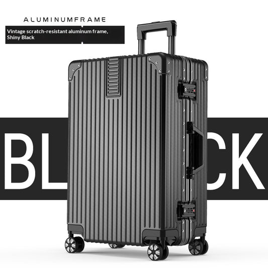 24-Inch Large Capacity Aluminum Frame Suitcase: Multi-Functional Trolley Case for Business, Travel & Student Use