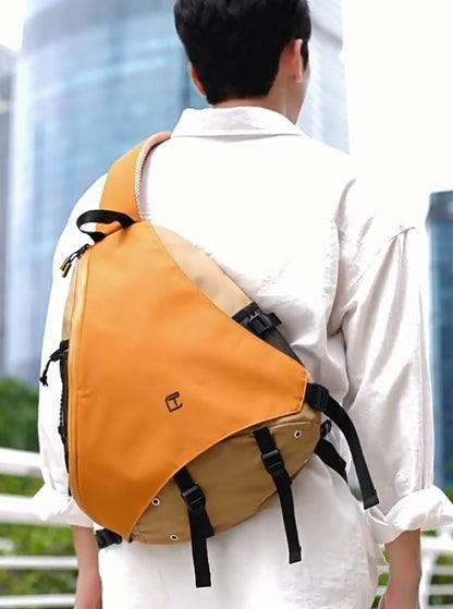 New stylish and trendy men's shoulder bag, large capacity, multi-functional sports chest bag, crossbody bag, student backpack