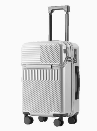 24-inch front-opening zippered travel suitcase, multi-functional office carry-on.