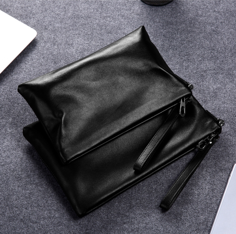 Genuine Top-Grain Cowhide Envelope Clutch for Men: Large Capacity, Minimalist Business & Casual Handbag