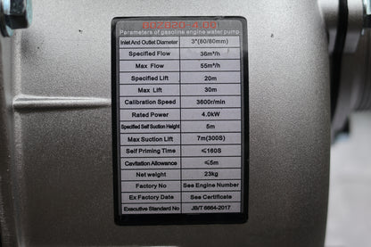 High-quality portable 3-inch gasoline water pump