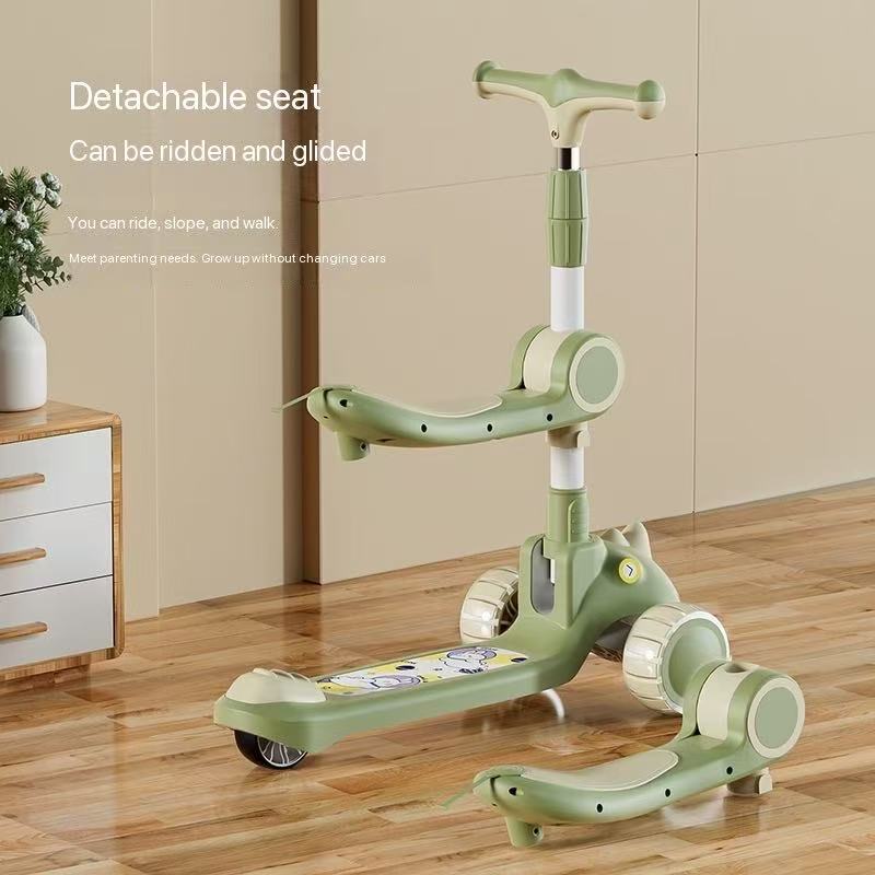 2-8Yrs 3-in-1 Kids' Scooter Sit-Slide Walker