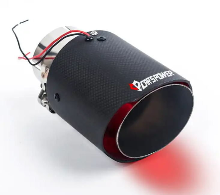 🔥🔥🔥Carbon fiber Exhaust tail pipe Tip with LED Light in Stock🔥🔥🔥